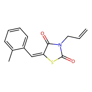 (5E)-5-[(2-methylphenyl)methylidene]-3-prop-2-enyl-1,3-thiazolidine-2,4-dione structure