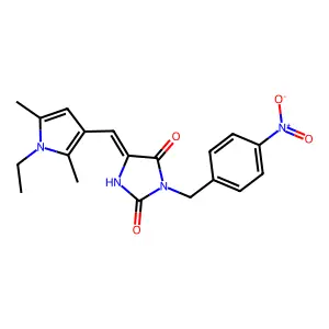 (5Z)-5-[(1-ethyl-2,5-dimethyl-1H-pyrrol-3-yl)methylidene]-3-(4-nitrobenzyl)imidazolidine-2,4-dione structure