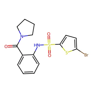 5-bromo-N-[2-(1-pyrrolidinylcarbonyl)phenyl]-2-thiophenesulfonamide structure
