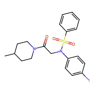 N-(4-iodophenyl)-N-[2-(4-methylpiperidin-1-yl)-2-oxoethyl]benzenesulfonamide structure