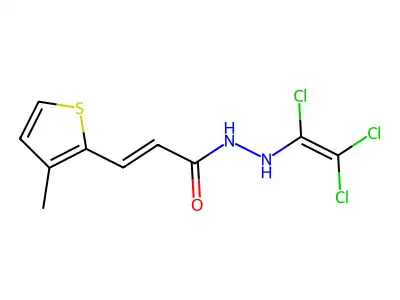 3-(3-methylthiophen-2-yl)-N'-(trichloroethenyl)prop-2-enehydrazide structure
