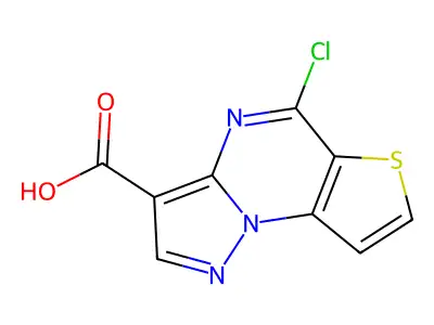 5-Chloropyrazolo[1,5-a]thieno[2,3-e]pyrimidine-3-carboxylic acid structure