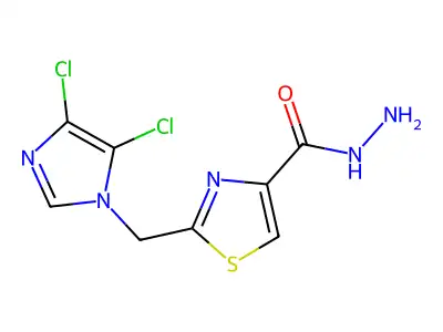 2-[(4,5-Dichloroimidazol-1-yl)methyl]-1,3-thiazole-4-carbohydrazide structure