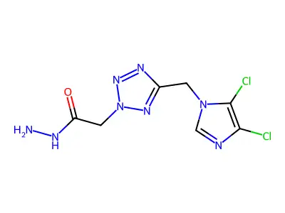 2-{5-[(4,5-dichloro-1H-imidazol-1-yl)methyl]-2H-1,2,3,4-tetraazol-2-yl}ethanohydrazide structure