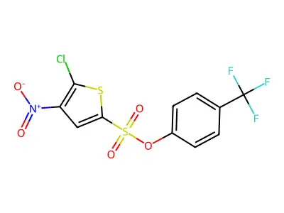 4-(Trifluoromethyl)phenyl 5-chloro-4-nitrothiophene-2-sulfonate structure
