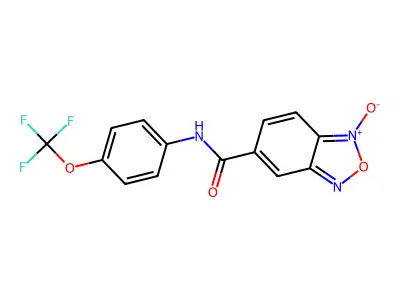 5-{[4-(Trifluoromethoxy)anilino]carbonyl}-2,1,3-benzoxadiazol-1-ium-1-olate structure