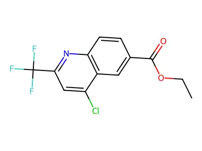 Ethyl 4-chloro-2-(trifluoromethyl)quinoline-6-carboxylate structure