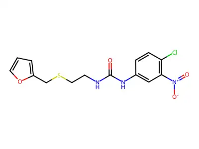 N-(4-Chloro-3-nitrophenyl)-N'-(2-[(2-furylmethyl)thio]ethyl)urea structure