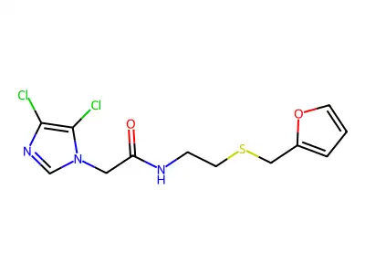 1H-Imidazole-1-acetamide, 4,5-dichloro-N-[2-[(2-furanylmethyl)thio]ethyl]- structure