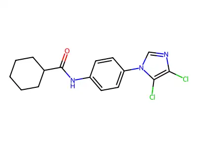 N-[4-(4,5-dichloroimidazol-1-yl)phenyl]cyclohexanecarboxamide structure