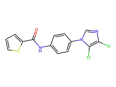 N-[4-(4,5-dichloroimidazol-1-yl)phenyl]thiophene-2-carboxamide structure
