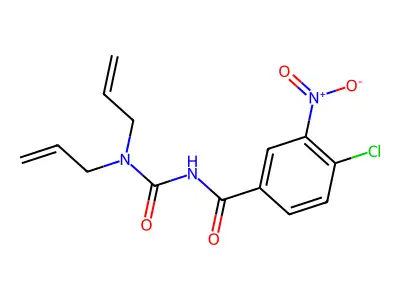 N-[bis(prop-2-enyl)carbamoyl]-4-chloro-3-nitrobenzamide structure