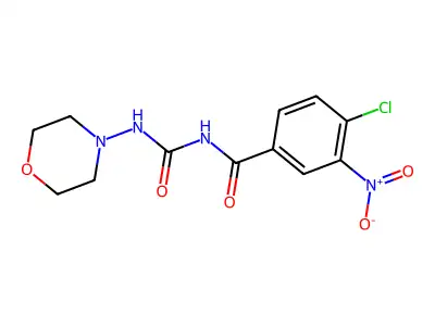 4-chloro-N-(morpholin-4-ylcarbamoyl)-3-nitrobenzamide structure