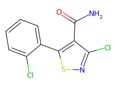 3-Chloro-5-(2-chlorophenyl)isothiazole-4-carboxamide structure
