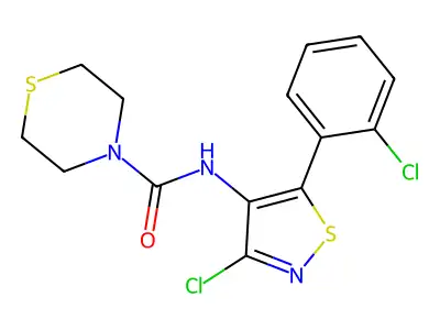 N4-[3-chloro-5-(2-chlorophenyl)isothiazol-4-yl]thiomorpholine-4-carboxamide structure