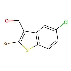 2-Bromo-5-chloro-1-benzothiophene-3-carbaldehyde structure