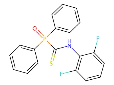 N-(2,6-difluorophenyl)oxo(diphenyl)phosphoranecarbothioamide structure