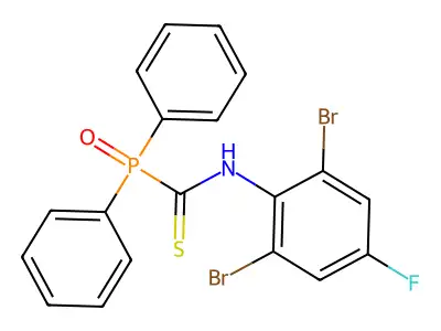 N-(2,6-dibromo-4-fluorophenyl)oxo(diphenyl)phosphoranecarbothioamide structure