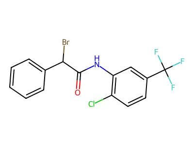 N1-[2-chloro-5-(trifluoromethyl)phenyl]-2-bromo-2-phenylacetamide structure