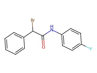 N1-(4-fluorophenyl)-2-bromo-2-phenylacetamide structure