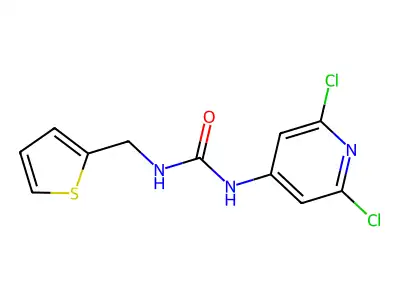 N-(2,6-dichloro-4-pyridyl)-N'-(2-thienylmethyl)urea structure