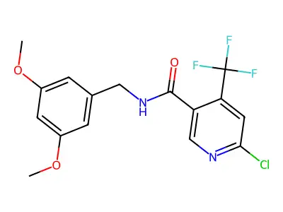 6-Chloro-N-(3,5-dimethoxybenzyl)-4-(trifluoromethyl)nicotinamide structure