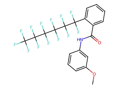 N-(3-methoxyphenyl)-2-(1,1,2,2,3,3,4,4,5,5,6,6,6-tridecafluorohexyl)benzamide structure