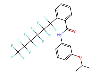 N-(3-isopropoxyphenyl)-2-(1,1,2,2,3,3,4,4,5,5,6,6,6-tridecafluorohexyl)benzamide structure