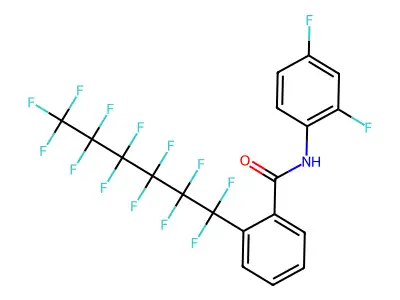 N-(2,4-difluorophenyl)-2-(1,1,2,2,3,3,4,4,5,5,6,6,6-tridecafluorohexyl)benzamide structure
