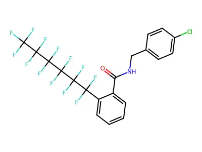 N-(4-chlorobenzyl)-2-(1,1,2,2,3,3,4,4,5,5,6,6,6-tridecafluorohexyl)benzamide structure