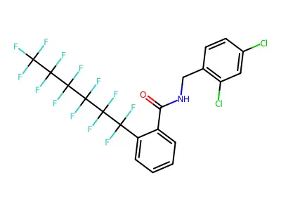 N-(2,4-dichlorobenzyl)-2-(1,1,2,2,3,3,4,4,5,5,6,6,6-tridecafluorohexyl)benzamide structure
