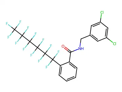N-(3,5-dichlorobenzyl)-2-(1,1,2,2,3,3,4,4,5,5,6,6,6-tridecafluorohexyl)benzamide structure