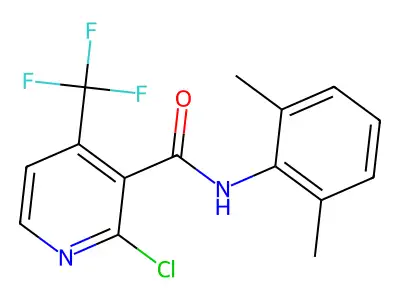 2-chloro-N-(2,6-dimethylphenyl)-4-(trifluoromethyl)nicotinamide structure