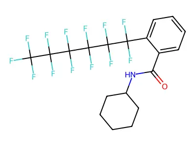 N-cyclohexyl-2-(1,1,2,2,3,3,4,4,5,5,6,6,6-tridecafluorohexyl)benzamide structure