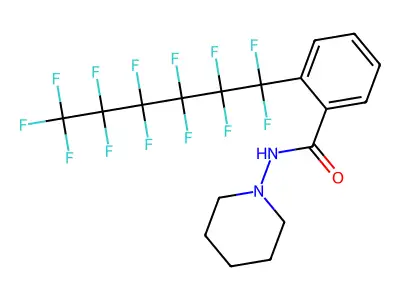 N-piperidino-2-(1,1,2,2,3,3,4,4,5,5,6,6,6-tridecafluorohexyl)benzamide structure