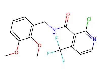 2-chloro-N-(2,3-dimethoxybenzyl)-4-(trifluoromethyl)nicotinamide structure
