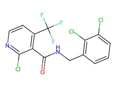 2-chloro-N-(2,3-dichlorobenzyl)-4-(trifluoromethyl)nicotinamide structure