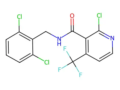 2-chloro-N-(2,6-dichlorobenzyl)-4-(trifluoromethyl)nicotinamide structure