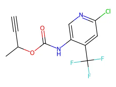1-methylprop-2-ynyl N-[6-chloro-4-(trifluoromethyl)pyridin-3-yl]carbamate structure