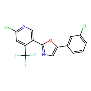 2-Chloro-5-[5-(3-chlorophenyl)-1,3-oxazol-2-yl]-4-(trifluoromethyl)pyridine structure