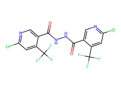 6-chloro-N'-[6-chloro-4-(trifluoromethyl)pyridine-3-carbonyl]-4-(trifluoromethyl)pyridine-3-carbohydrazide structure