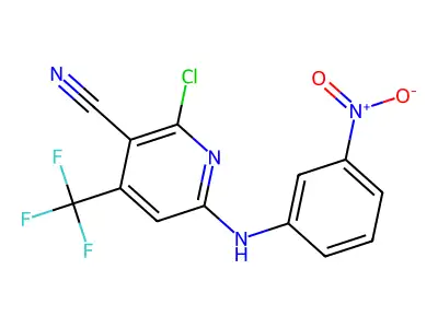 2-Chloro-6-(3-nitroanilino)-4-(trifluoromethyl)nicotinonitrile structure