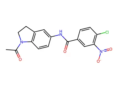 N1-(1-Acetyl-2,3-dihydro-1H-indol-5-yl)-4-chloro-3-nitrobenzamide structure