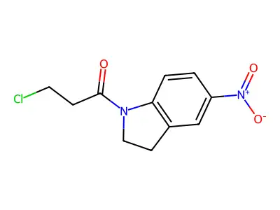 3-chloro-1-(5-nitro-2,3-dihydro-1H-indol-1-yl)propan-1-one structure