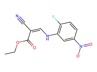 ethyl (E)-2-cyano-3-(2-fluoro-5-nitroanilino)prop-2-enoate structure