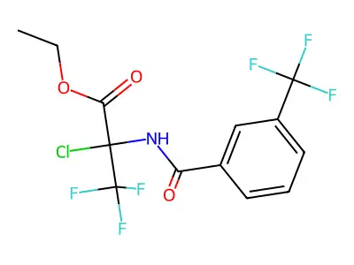 Ethyl 2-chloro-3,3,3-trifluoro-2-{[3-(trifluoromethyl)benzoyl]amino}propanoate structure