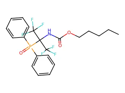 pentyl N-[1-(diphenylphosphoryl)-2,2,2-trifluoro-1-(trifluoromethyl)ethyl]carbamate structure