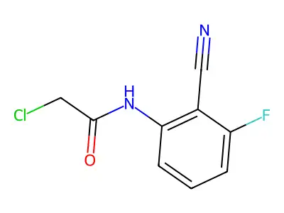 N1-(2-cyano-3-fluorophenyl)-2-chloroacetamide structure