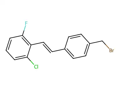 2-[2-[4-(Bromomethyl)phenyl]ethenyl]-1-chloro-3-fluorobenzene structure