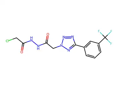 N'1-(2-chloroacetyl)-2-{5-[3-(trifluoromethyl)phenyl]-2H-1,2,3,4-tetraazol-2-yl}ethanohydrazide structure